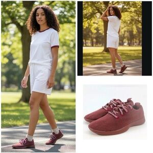 AllBirds Wool Runners Athletic sneakers shoes Burgundy Wool same color size 7